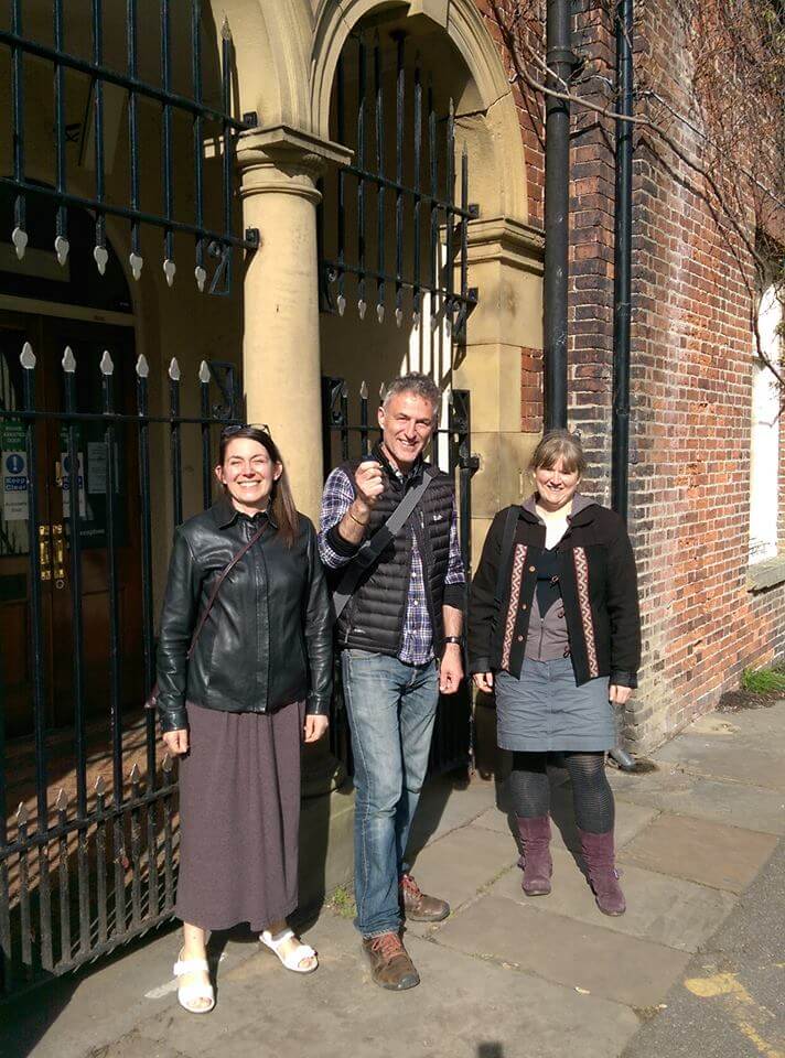 Kate, Andy and Rhian picking up the keys